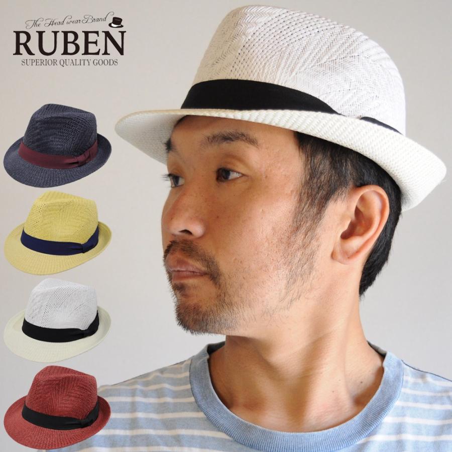 麦わら帽子 ハット メンズ レディース 中折れハット ルーベン Ruben :RUS-1020:帽子屋 峠 - 通販 - Yahoo!ショッピング