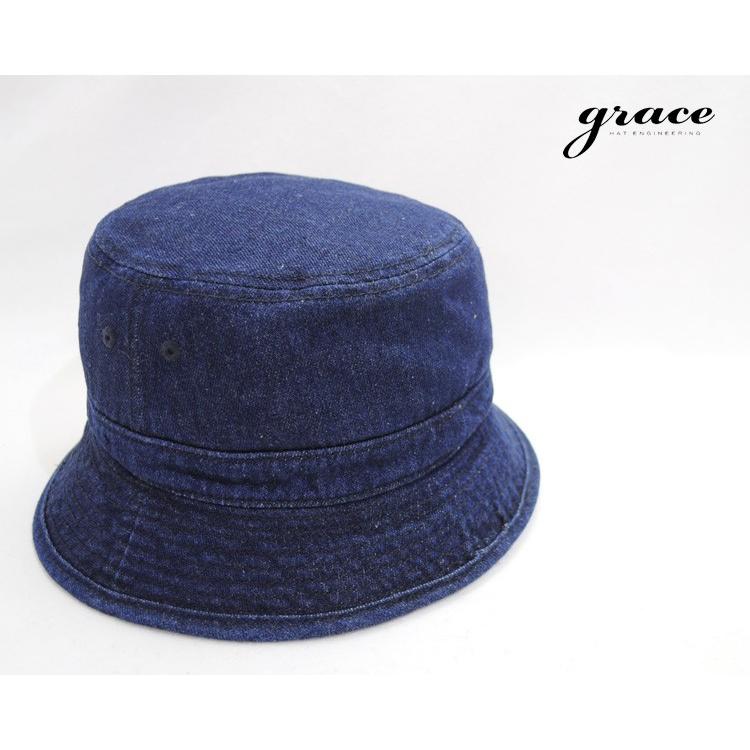 Grace Hats 帽子 バケットハット デニム メンズ レディース : 帽子屋