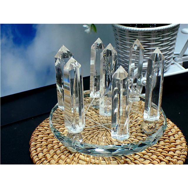 AAA級☆天然レインボー水晶六角柱七星陣187B7-171B12b : 水晶開運堂