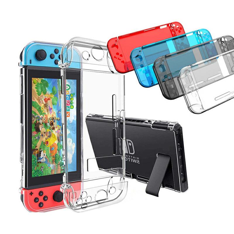 Nintendo Switch 本体カバー クリア ハードカバー ケース Joy Con ジョイコン 透明 任天堂スイッチ ブルー レッド 送料無料 ブラック 最新人気