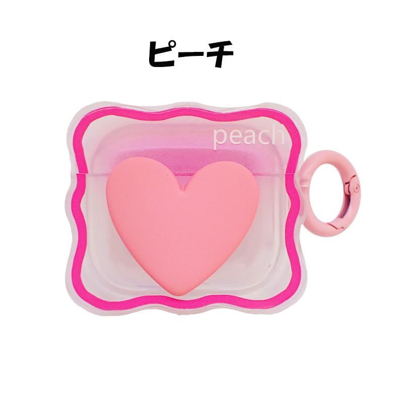 AirPods対応シリコンケース 第1 第2 第3世代 Pro用 クリアハート