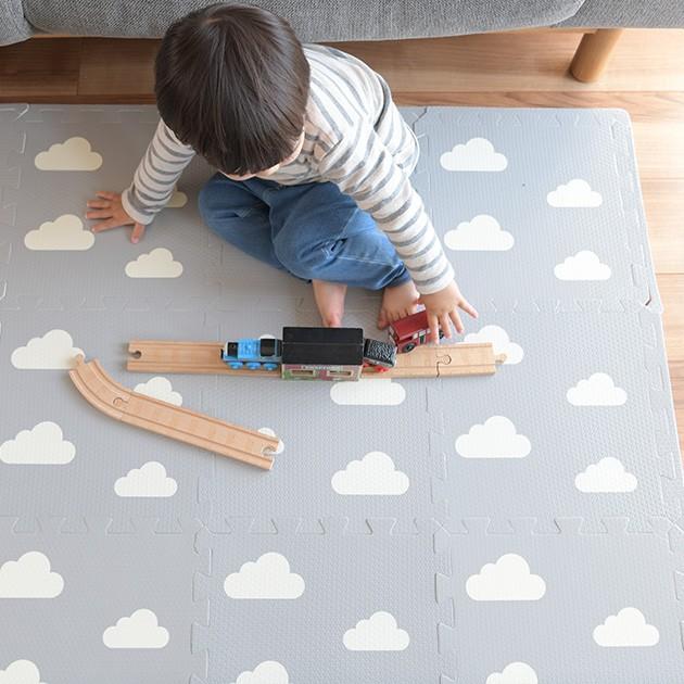 フロアーマット 赤ちゃん フロアマット 床 こどもと暮らし ジョイントマット 36枚組 クラウド グレー アイボリー Bk オシャレな収納 こどもと暮らし 通販 Yahoo ショッピング