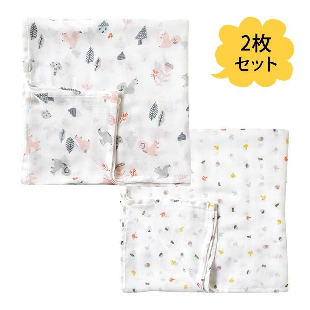 おくるみ ガーゼ 日本製 新生児 Hoppetta ホッペッタ Swaddle Bamboo スワドルバンブー 2枚セット リス きのこ Fresnopianooutlet Com