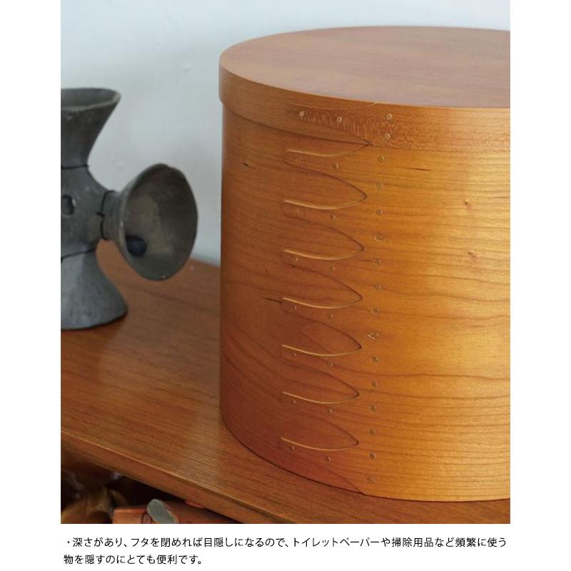 収納ボックス ふた付き 深い 天然木製 シェーカーラウンドボックス L