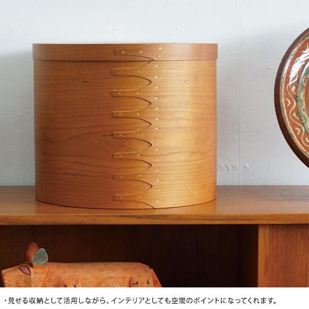 収納ボックス ふた付き 深い 天然木製 シェーカーラウンドボックス L