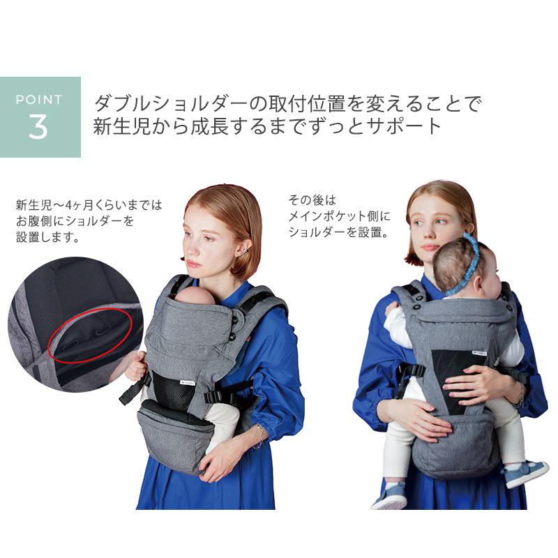 POLBAN PRIME ポルバンプライム ヒップシート シングルショルダー付 ポルバン プライム POLBAN PRIME グレー 新生児 抱っこ紐 ヒップ