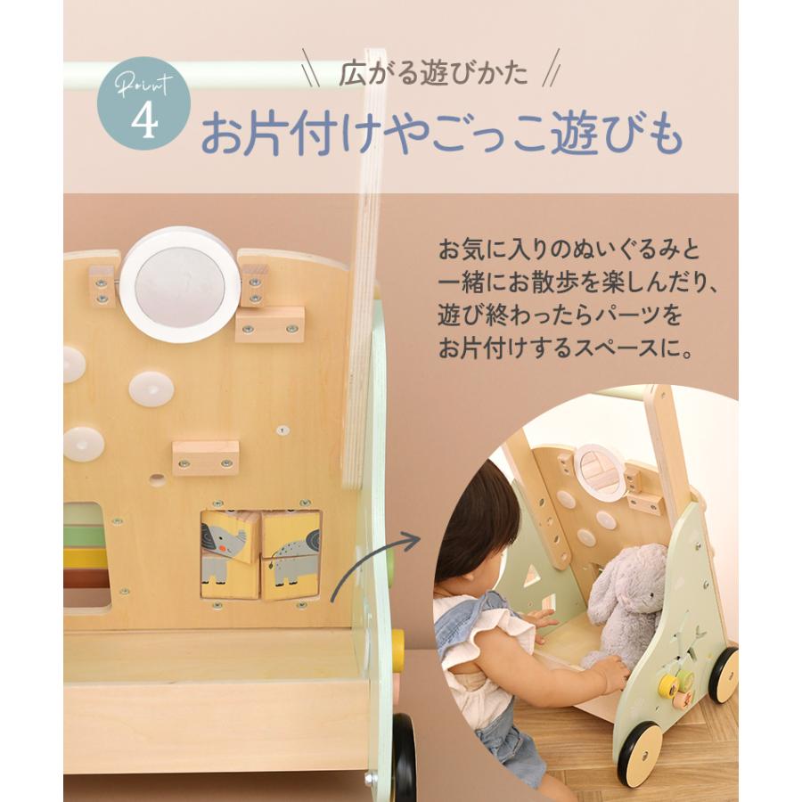 赤ちゃん ベビーファーストウォーカー 木製 知育玩具 誕生日プレゼント Tooky Toy トゥーキートイ ベビーウォーカー 手押し車の画像