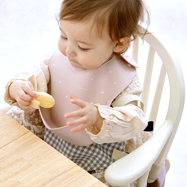 お食事エプロン 赤ちゃん ベビー こども ごはん お食事　離乳食 前掛け よだれかけ 食洗器可能 I LOVE BABY アイラブベビー シリコンビブ　収納ケース付き | I LOVE BABY