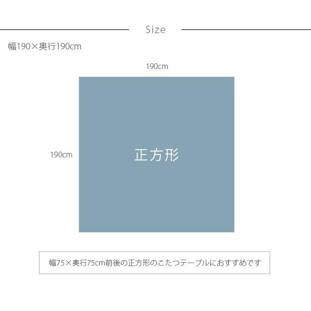 こたつ布団 コタツ布団 正方形 男前 メンズライク ギンガムチェック 薄掛けこたつ布団 正方形 幅190cm｜tougenkyou｜08