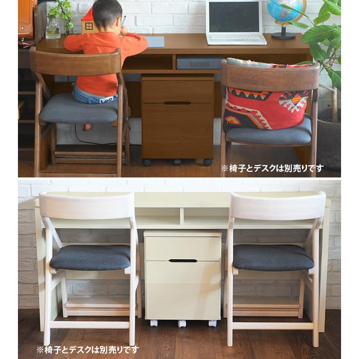 デスクワゴン キャスター付き 完成品 日本製 おしゃれ シンプル こどもと暮らしオリジナル Curio Life サイドチェスト 引き出し 収納_2