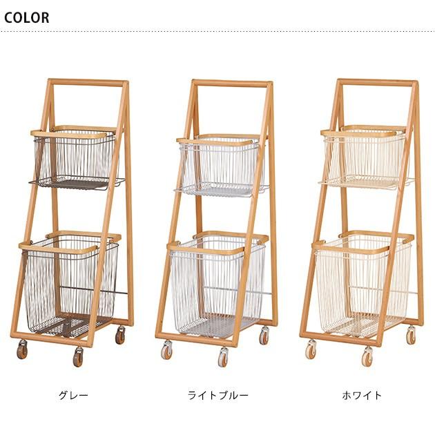 ワゴン スチール 木製 キャスター付き Mash マッシュ CARRY BASKET WAGON-L キャリーバスケットワゴン-Lの画像
