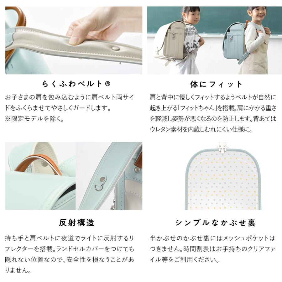 フィットちゃん 女の子 軽量 きなこ×こどもと暮らし ずっと ランドセル 半かぶせ　ミモザ |  | 17