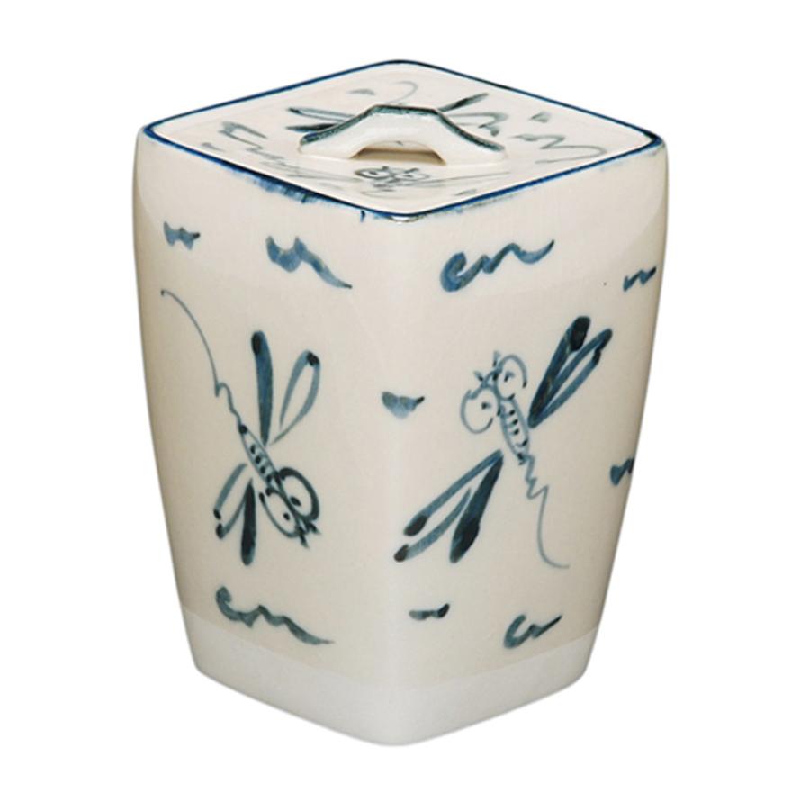 平水指 安南蜻蛉 加藤五陶 割蓋 茶道具 平水指 安南 蜻蛉絵 五