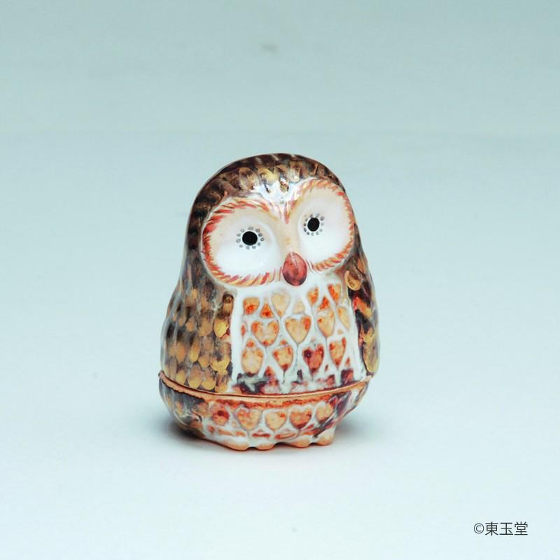(新品)中村良ニ　ふくろう香合 新品)中村良ニふくろう香合