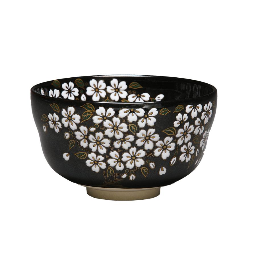 茶碗 黒仁清 桜 宮地英香作 （化粧箱） : お茶道具東玉堂 ヤフー店