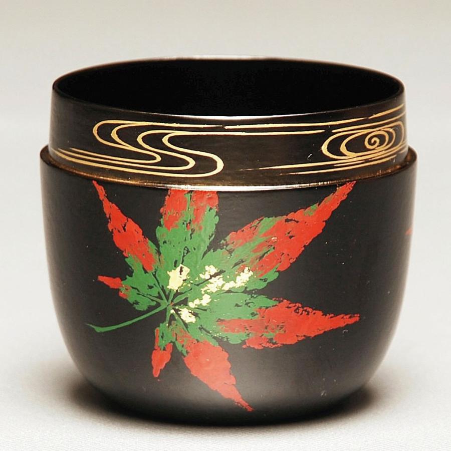 中棗 黒一閑 押紅葉絵 中村宗悦作 （桐箱） : お茶道具東玉堂 ヤフー店