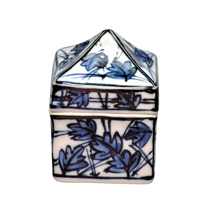 新作続香合 染付 辻堂 高野昭阿弥作 （木箱） コーヒー、ティー用品