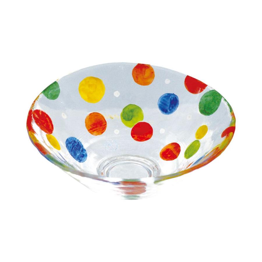 【平茶碗　義山　虹色水玉（超耐熱）】水出宋絢　紙箱 平茶碗 義山 虹色水玉（超耐熱）】水出宋絢 紙箱