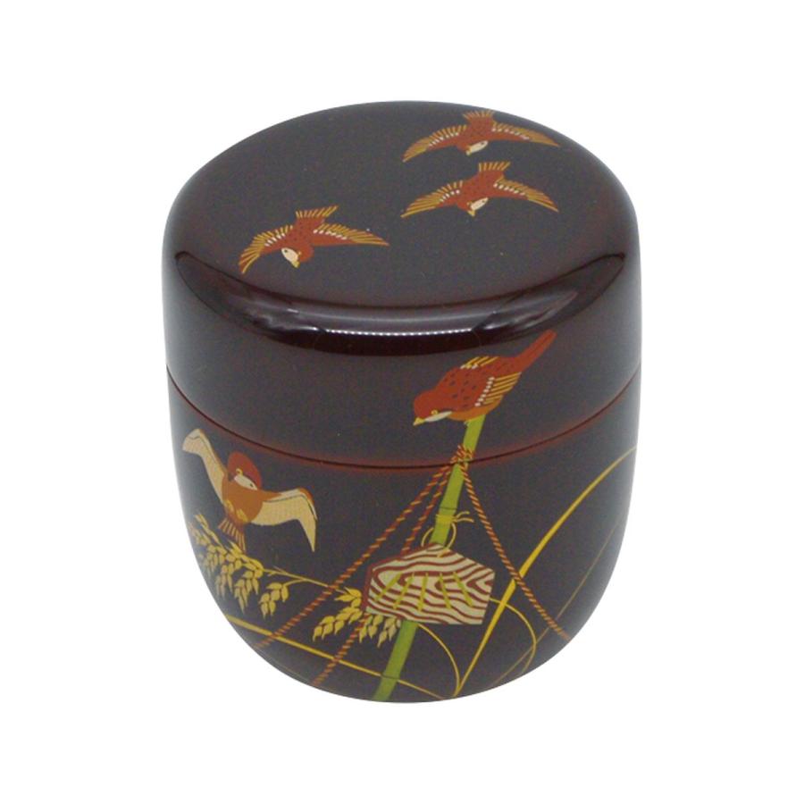 中棗 鳴子雀 溜塗 中村湖彩作 （桐箱） : お茶道具東玉堂 ヤフー