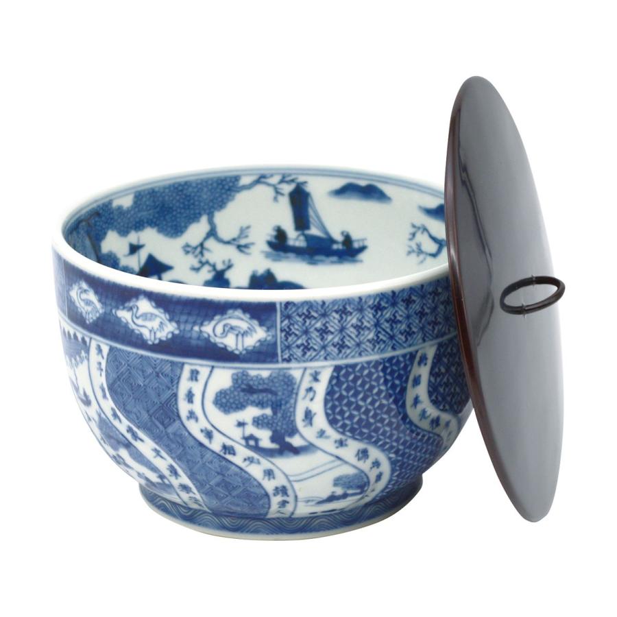 お稽古茶道具色絵捻祥瑞平水指王懐英作共箱