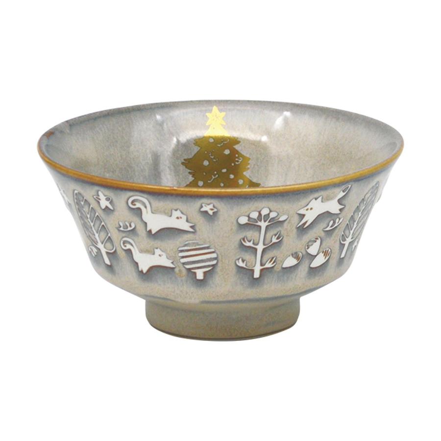 茶碗　クリスマス　茶道具 茶碗 灰釉 森のクリスマス 千寿窯作 (紙箱) : お茶道具東玉堂 ヤフー店
