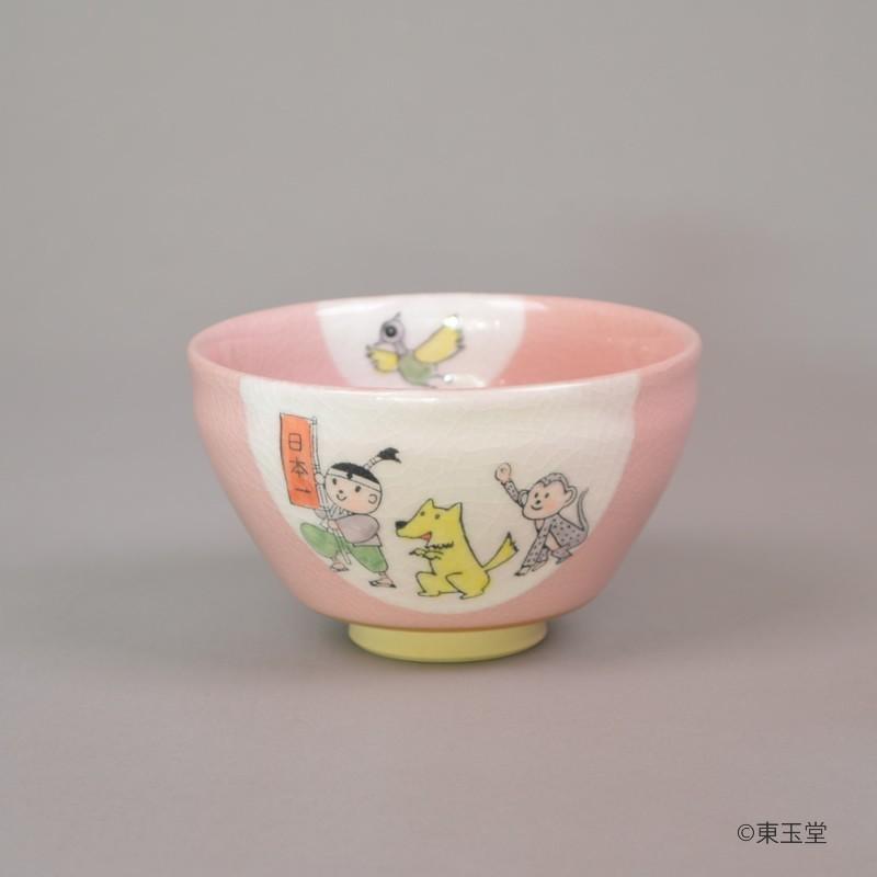 小茶碗　昔話　桃太郎　忠泉作　直径10.8cm×高さ6.6cm　（化粧箱）