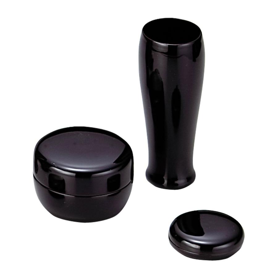 茶箱用 塗三点セット（茶筅筒、棗、香合） 溜 無地 宗悦作 （木製