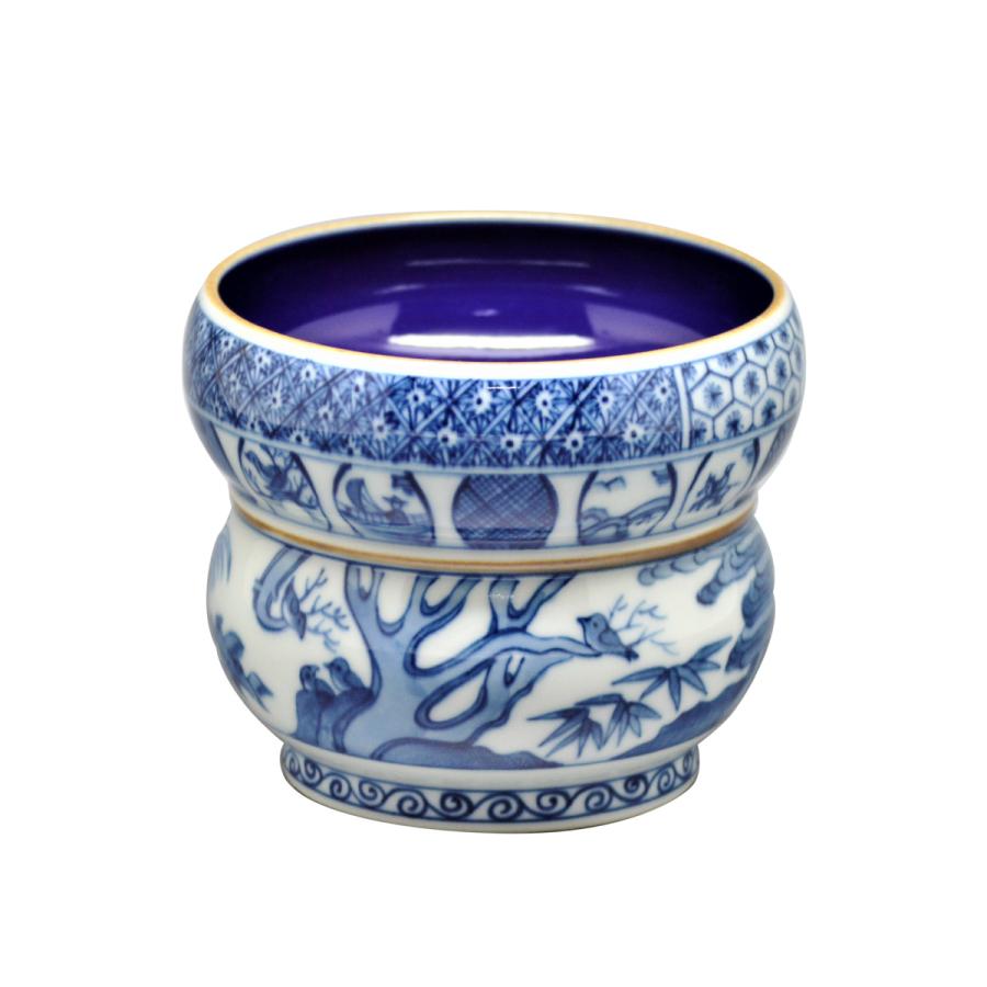 景徳鎮 染付山水絵茶入 共箱 茶道具 【公式通販】