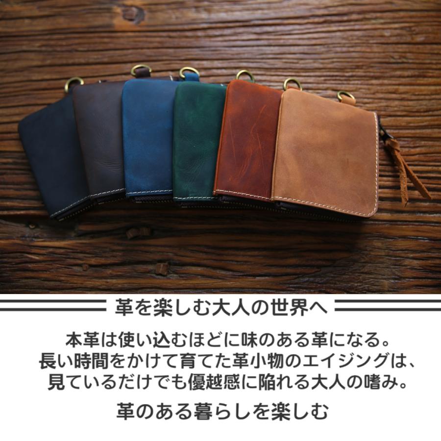 【新品未使用】財布　コンパクト　折りたたみ　ケース　レザー　本革　牛革 ミニ財布 メンズ財布 本革 牛革 L字ファスナーコンパクト カード入れ