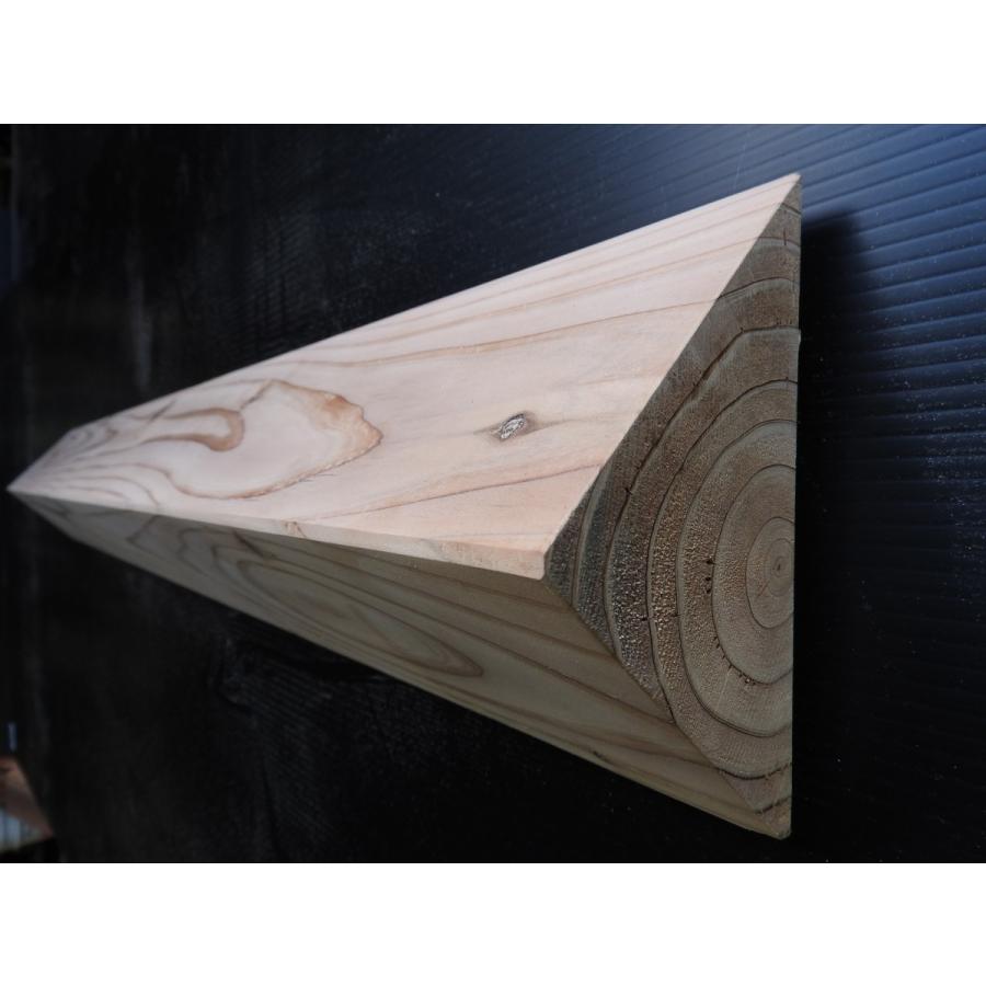 杉の三角柱 幅約120×高さ約60×長さ900mm DIY 角材 国産 自然乾燥 天然