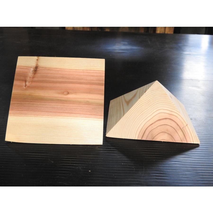 値引きします！材木（角柱）　１１本 杉の四角すい 四角錐 高さ6cm 11.5cm角 木材 おしゃれ 工作 : 東條製材