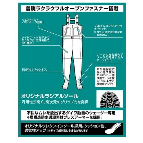 タイトフィットブレスラジアルジップウェーダー RＷ-4352B-Ｔ ブラック S ダイワ 春の大感謝祭_8