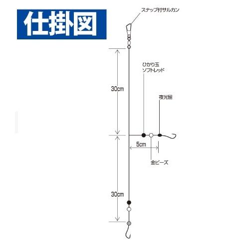 ハゼだぜ 簡単投げ 2本鈎3セット NT601 ハヤブサ 釣り人応援セール