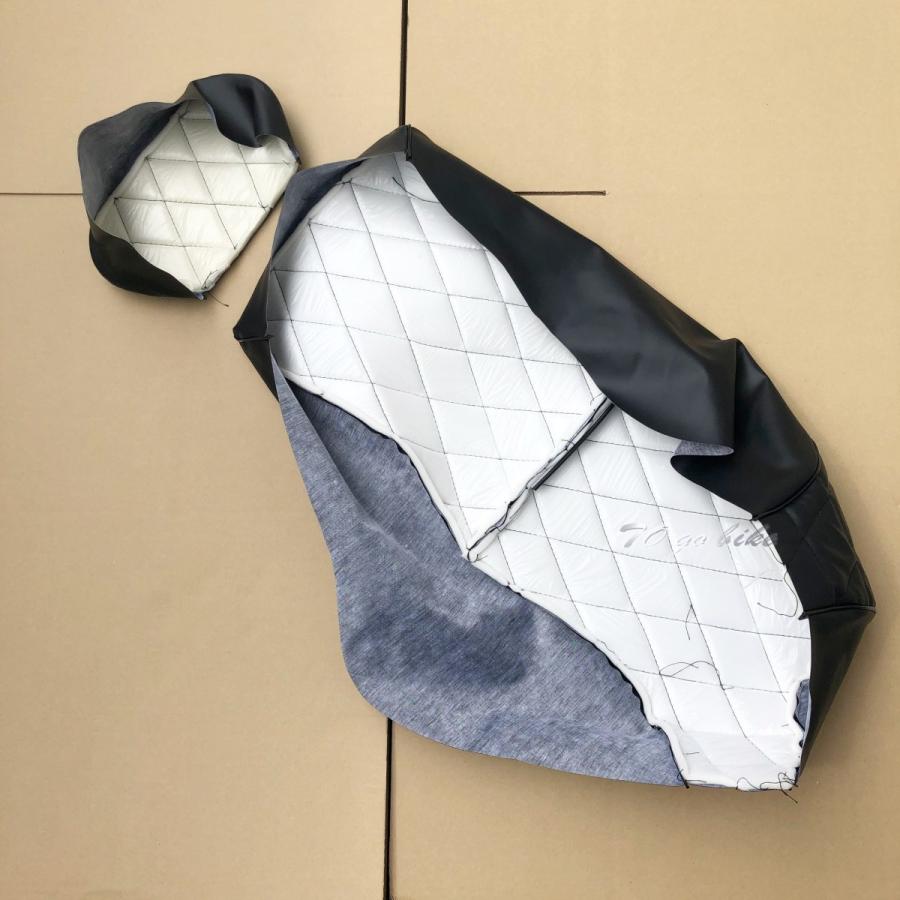 HONDA ホンダ フュージョン MF02 純正タイプ 貼り替え済シート ホンダ（HONDA） フュージョン MF02 シート ベース付 黒・白ライン