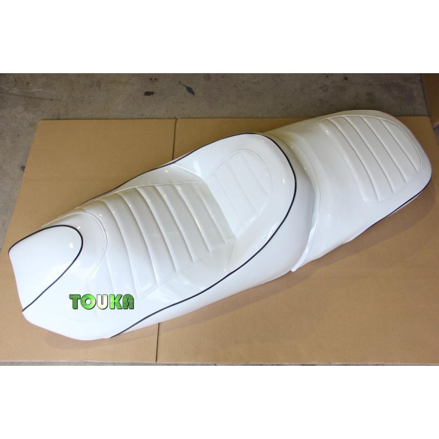 マジェスティー250/SG03J/C 純正風 シート 艶有白/黒 パイピング 横柄