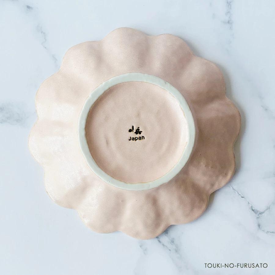 食器 おしゃれ 土物風 リンカ14cmプレート 桃練(ピンク) 14cm カネコ