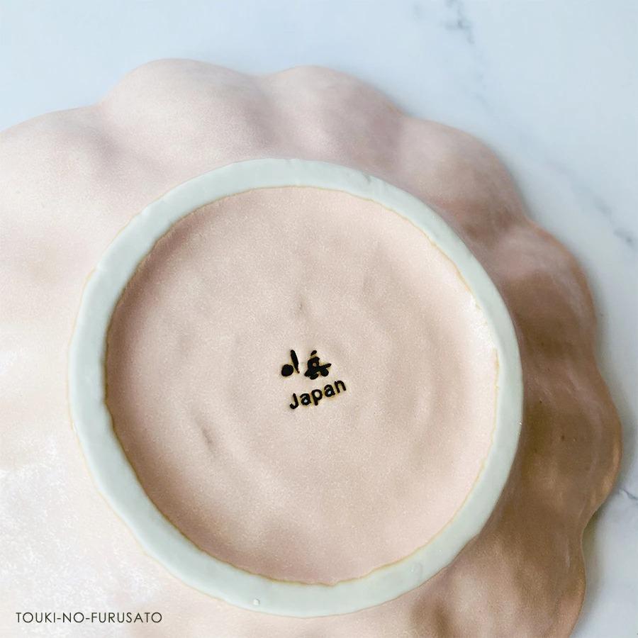 食器 おしゃれ 土物風 リンカ14cmプレート 桃練(ピンク) 14cm カネコ