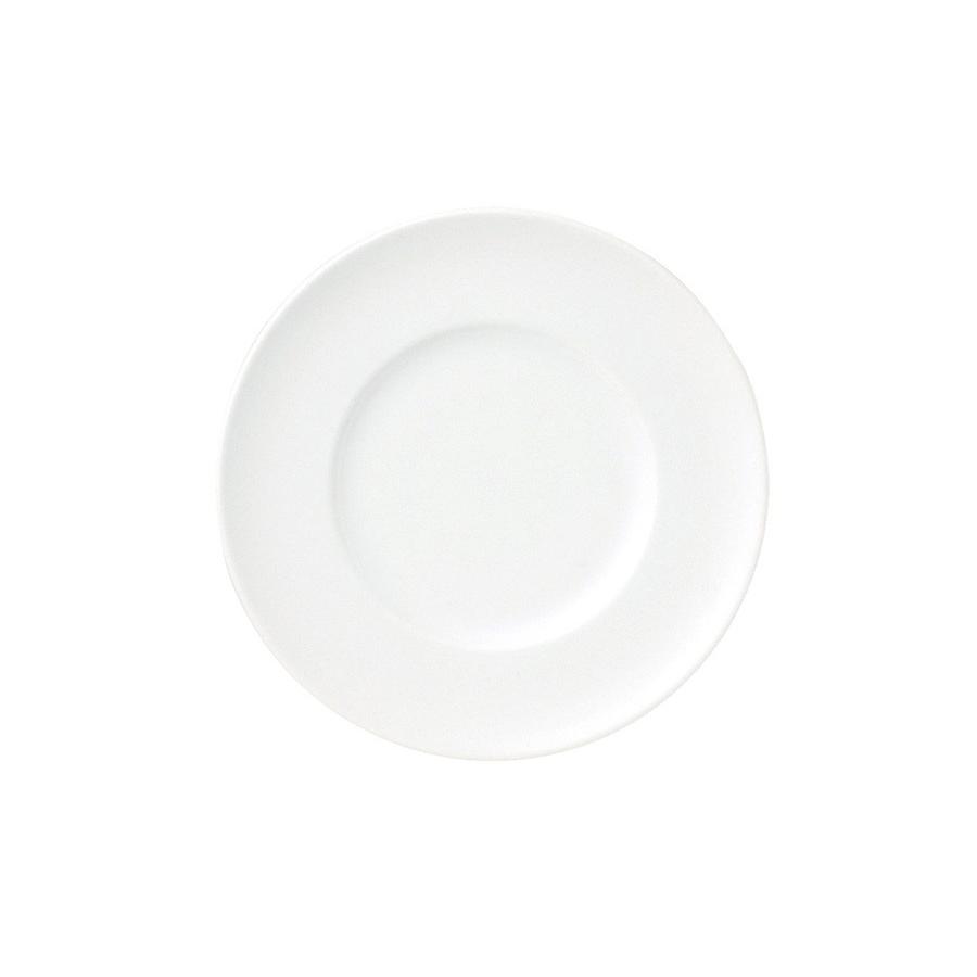 白い食器 お皿 おしゃれ プレッツァW8吋デザート 直径21.5cm 大皿 リム  