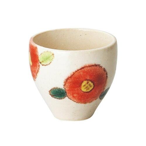 湯呑み おしゃれ TSUBAKI赤 湯呑 190cc ゆのみ 花 椿 和食器 紅白 縁起