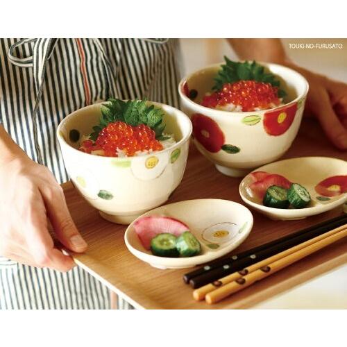 食器 おしゃれ TSUBAKI白 小丼 直径12.5cm 小さめ丼 大きめご飯茶碗 花