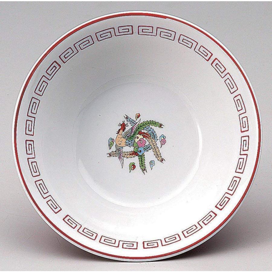 ラーメン鉢 ラーメン丼 雷紋 赤巻鳳凰6.8切立丼 直径20.3cm 高さ7.4cm