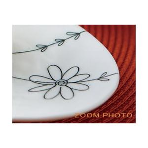 食器 おしゃれ フラワーライン七〇楕円深皿 幅22.5cm 磁器 カレー