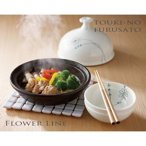 食器 おしゃれ フラワーラインUK40鉢（直径12cm） 白磁 花 小鉢 ボウル