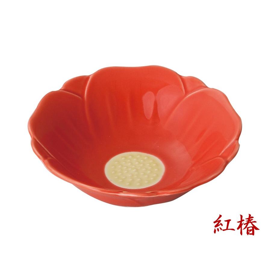 食器 おしゃれ 椿 赤 深皿小 直径11.2cm 深皿 浅鉢 花 和食器 紅 縁起