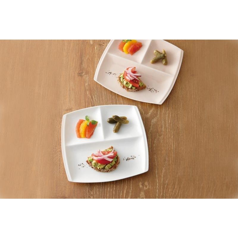 ランチプレート 食器 おしゃれ titto3つ仕切皿 ピンク(角) 幅 ランチプレート 食器 おしゃれ titto3つ仕切皿 ピンク(角) 幅