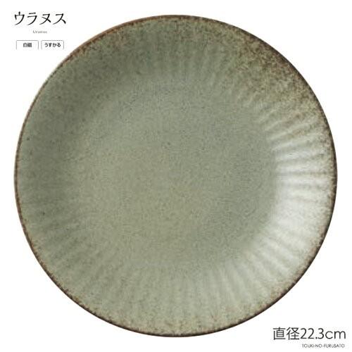 食器 おしゃれ ウラヌスrk70皿 直径22 3cm 緑 グレー 軽量 うすかる 丸皿 大皿 メイン皿 プレート皿 プレート料理 食器 おしゃれ 美濃焼 国産 Trys亜 食器