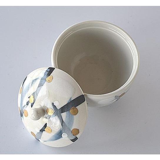 金蘭重ね小鉢 金色の花柄 5セット 小鉢 蓋つき小鉢 金梅 : 陶器