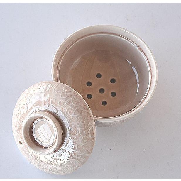 蓋つき碗 穴あき 蒸し碗 スモーキーピンク : 陶器スタジオ - 通販