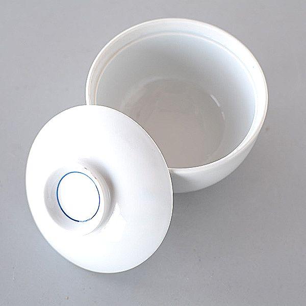 蓋つき碗 白 藍ライン 深型 煮物碗 汁椀 : 陶器スタジオ - 通販