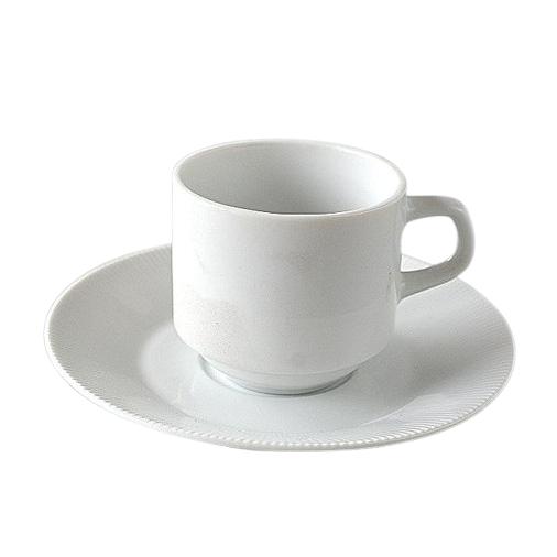 コーヒーカップ ソーサー 5客セット スタッキング ホテル仕様 : 陶器 